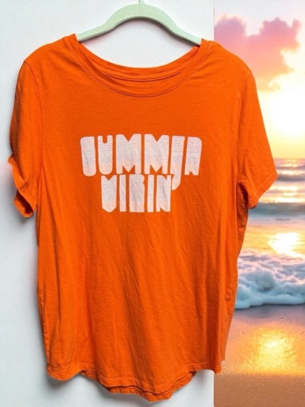 Old Navy Summer Lovin Graphic Tee Orange Size Large NWOT